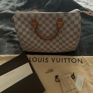 Louis Vuitton bag speedy damizer 30 white canvas tote